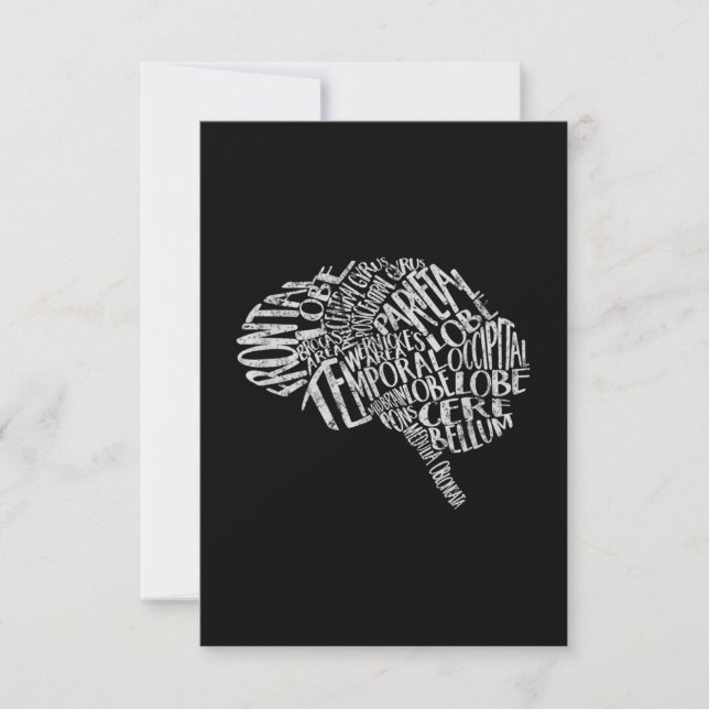 Brain Typography RN Neuroscience Tack Kort (Framsida)