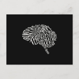 Brain Typography RN Neuroscience Vykort