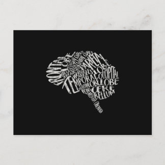 Brain Typography RN Neuroscience Vykort