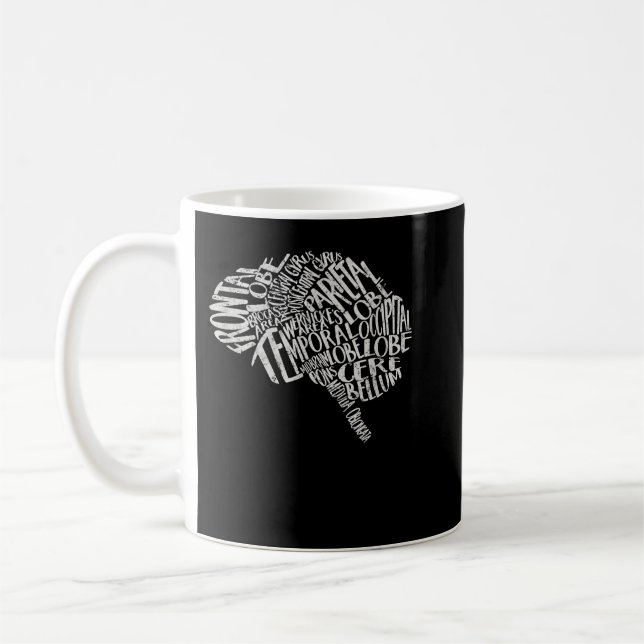 Brain Typography T RN Neuroscience Nurse Neurologi Kaffemugg (Vänster)
