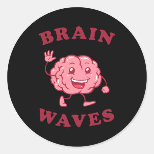Brain Vågar Science Biology Runt Klistermärke