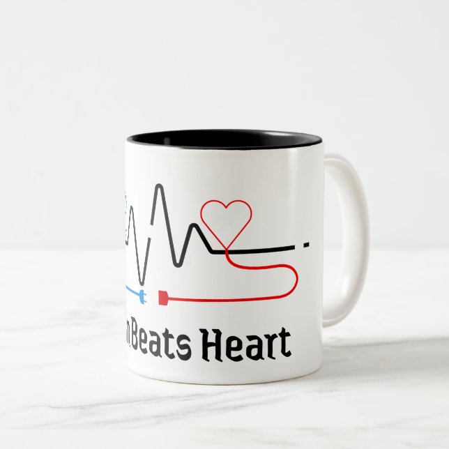 Brain vs Heart Minimalist Mug  Två-Tonad Mugg (Framsida höger)