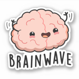 Brain Wave Funny Anatomy Pun Klistermärken