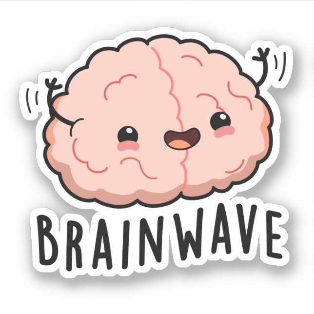 Brain Wave Funny Anatomy Pun Klistermärken (Framsida)