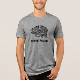 Brain Word Cloud Neuro Squad in Black T Shirt