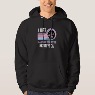 Brain Yoga Kärlek Andlig Övning Retro Meditation Hoodie