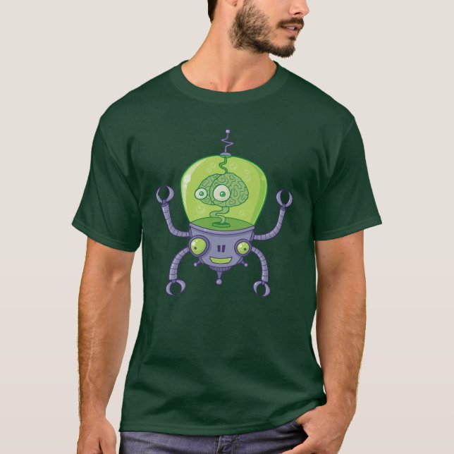 Brainbot Robot med Brain T Shirt (Framsida)