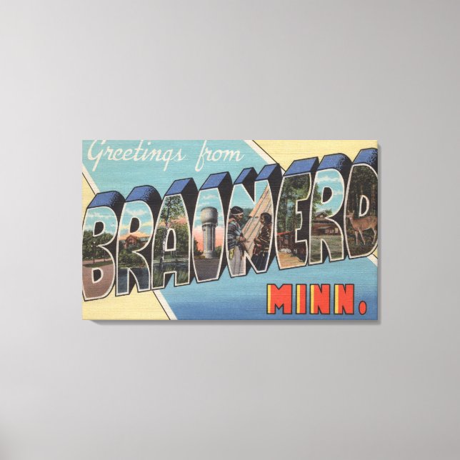 Brainerd, Minnesota - Stora Brev Scenes Canvastryck (Framsida)