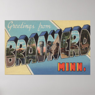 Brainerd Minnesota - stora brevplatser Poster
