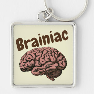 Brainiac Keychain Fyrkantig Silverfärgad Nyckelring