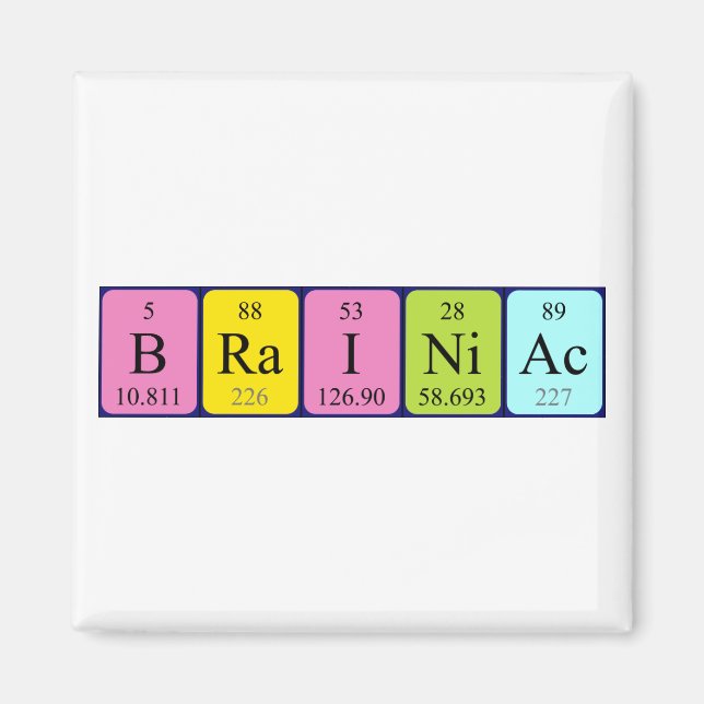 Brainiac Periodisk bord namn magnet (Framsidan)