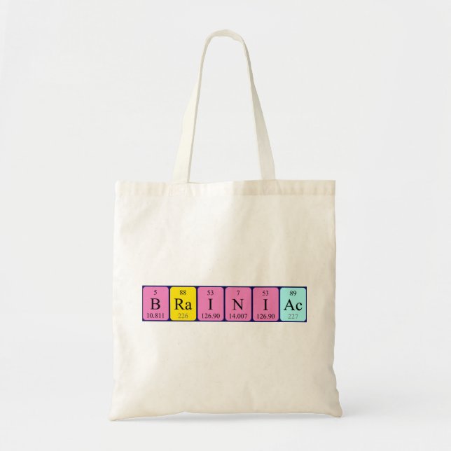 Brainiac Periodisk bord namn tote bag Tygkasse (Framsidan)