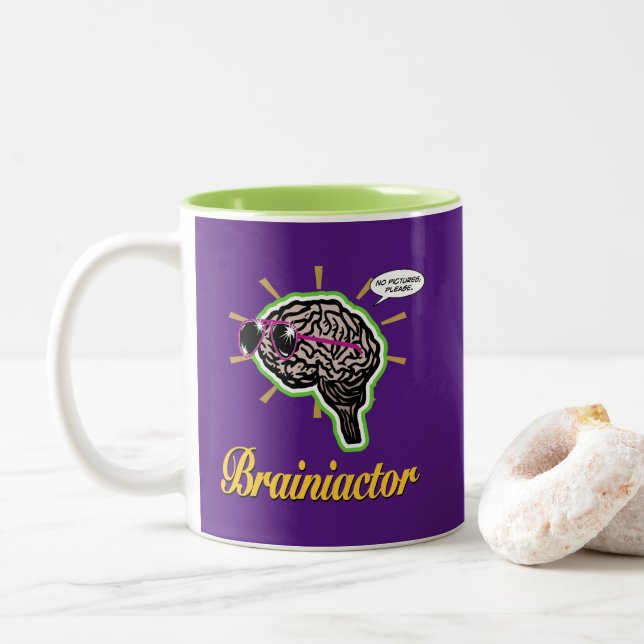 Brainiactor Lila BG Två-Tonad Mugg (Med munk)
