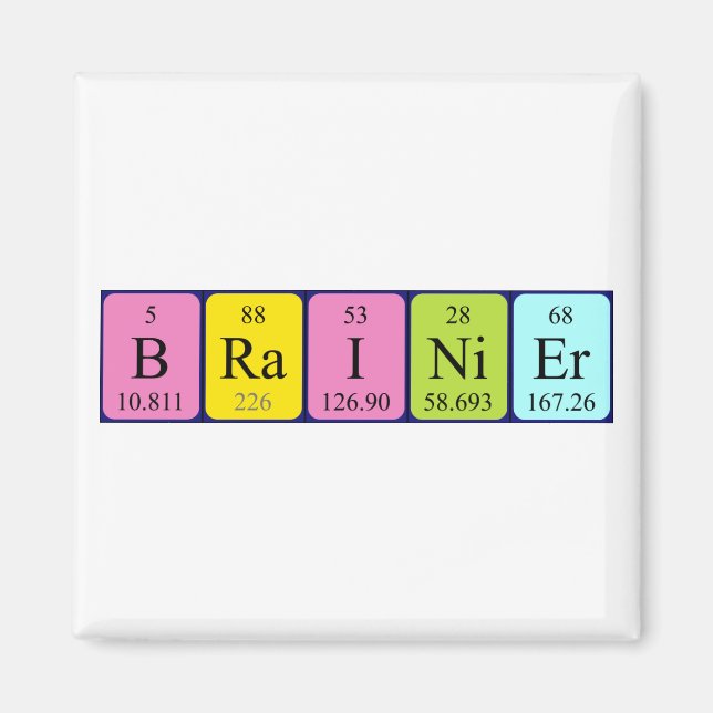 Brainier Perier bord namn magnet (Framsidan)