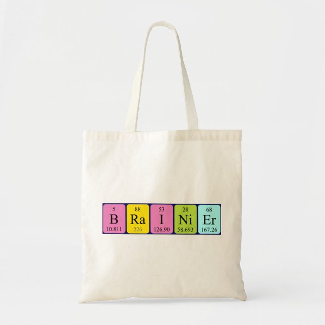 Brainier Periodisk bord namn tote bag Tygkasse (Framsidan)