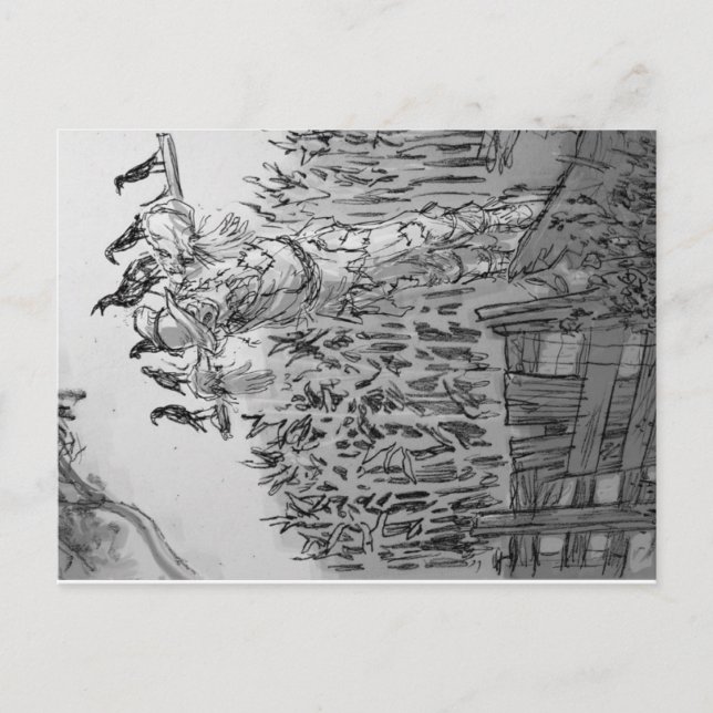 "Brainless"-Fågelskrämma. Vykort (Framsida)