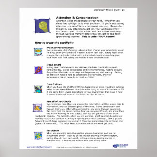 Brainology® Poster 3: Varning och koncentration