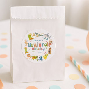 Brainrot Meme Födelsedagsfest Runt Klistermärke