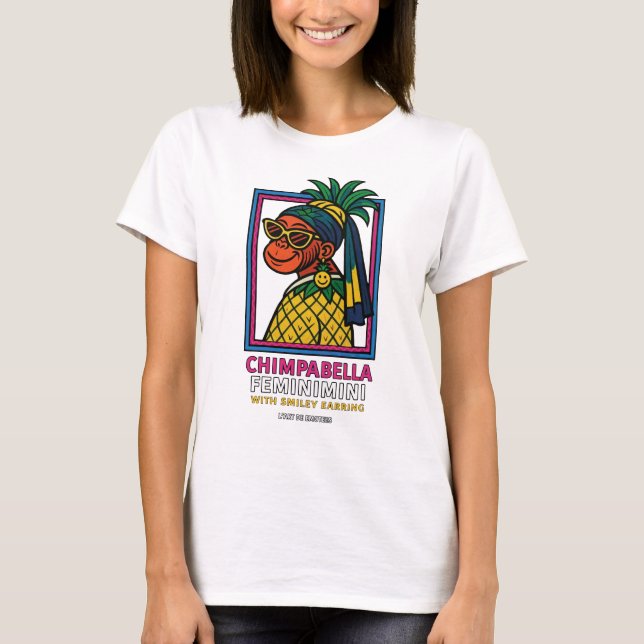 Brainrot POP Chimpabella Feminimini Smileyohrhänge T Shirt (Framsida)