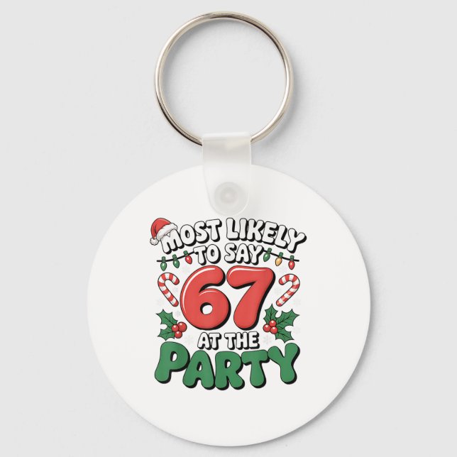 Brainrot Roligt Xmas 67 Meme Jul Mest Sannolikt  Nyckelring (Framsida)