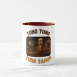 BrainRots Tung Tung Tung Sahur  Mugg<br><div class="desc">This design features Tung Tung Tung Sahur,  the rhythmic drummer from the viral "brainrots" memes. It's perfect for fans of surreal internet humor and the unique characters of online culture. Wear this design to show your appreciation for the meme.</div>