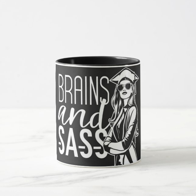 Brains and Sass Studenten Girl Women Mugg (Center)