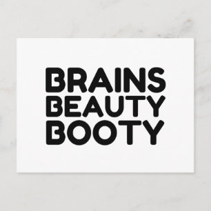 BRAINS BEAUTY BOOTY FUNNY QUOTES VYKORT