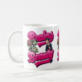 Brains & Beauty - Zombie Humor Design Kaffemugg