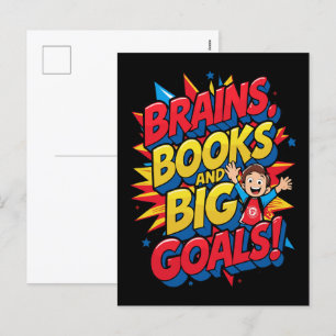 Brains Bokar och Big Goals - Roligt Back to School Helg Vykort
