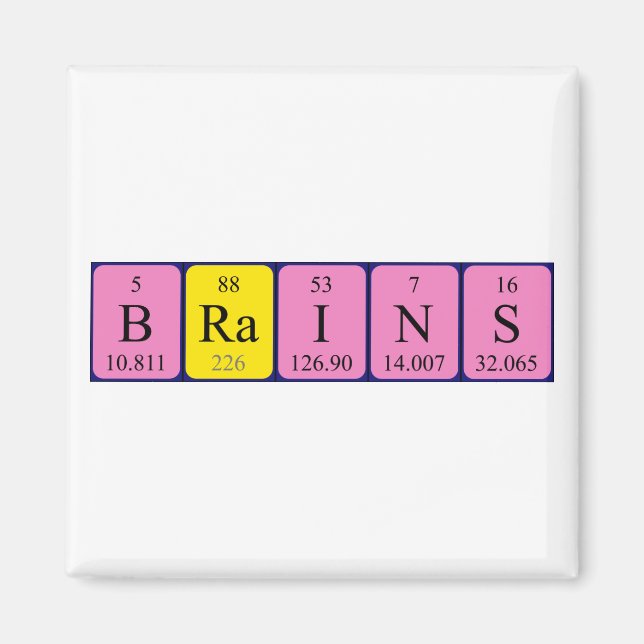 Brains periodiska magnet bord namn (Framsidan)