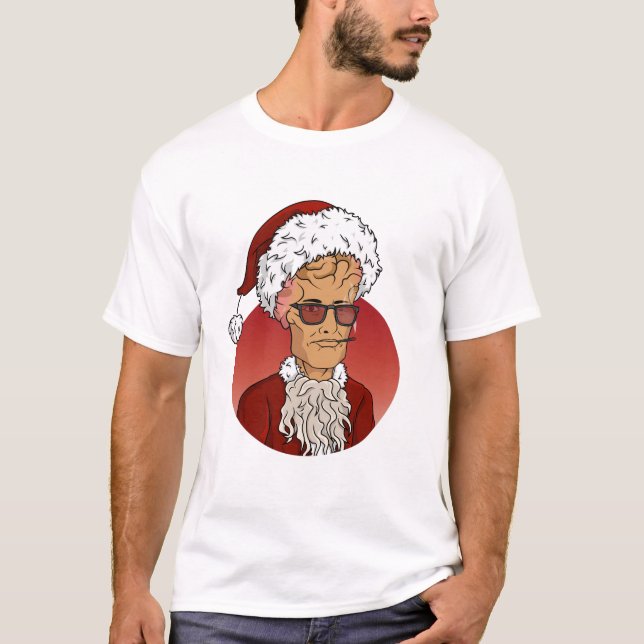 Brainy Bad Santa T Shirt (Framsida)