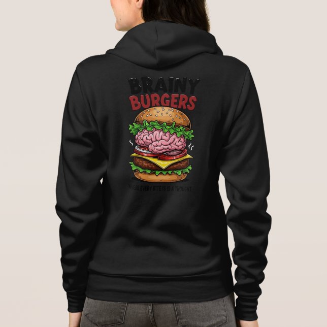 Brainy Burgers Adult Zip-Up T Shirt (Baksida)