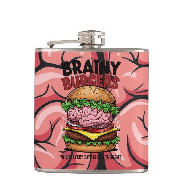 Brainy Burgers Flask Fickplunta (Framsidan)
