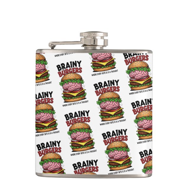 Brainy Burgers Flask Fickplunta (Framsidan)