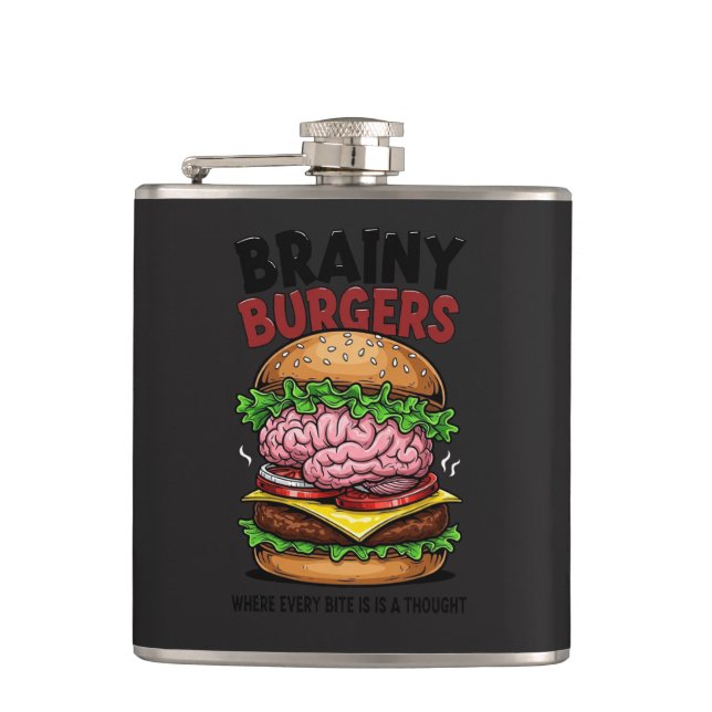 Brainy Burgers Flask Fickplunta (Framsidan)