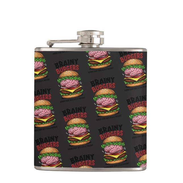 Brainy Burgers Flask Fickplunta (Framsidan)