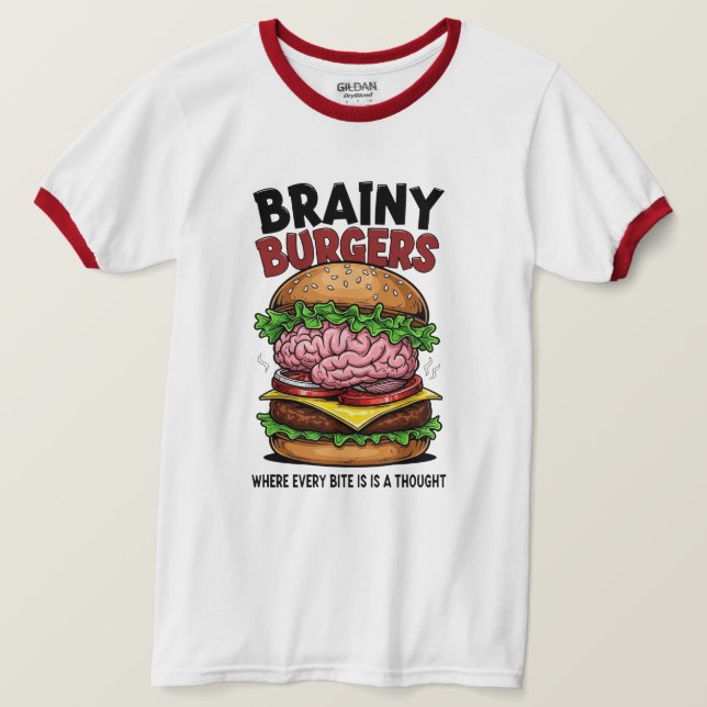 Brainy Burgers Ringer T-Shirt (Design framsida)