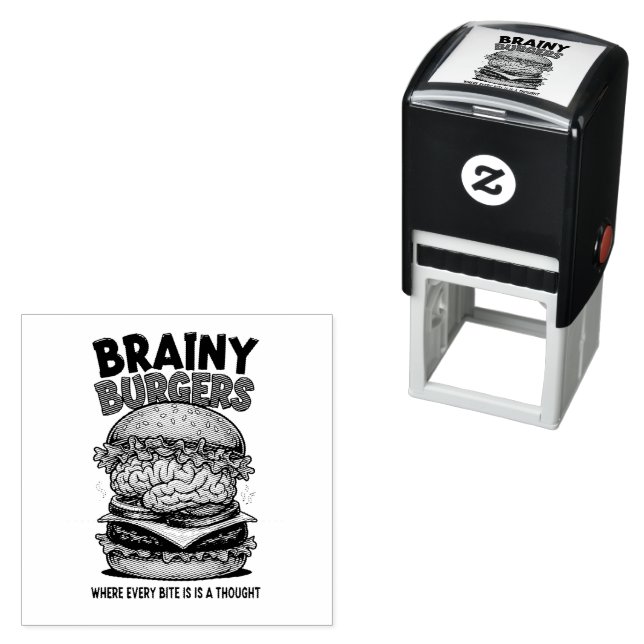 Brainy Burgers Self Inking Rubber Stamp Självfärgande Stämpel (In Situ)
