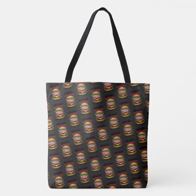 Brainy Burgers Tote Bag Tygkasse (Framsida)