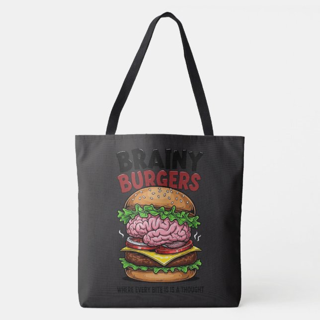 Brainy Burgers Tote Bag Tygkasse (Framsida)
