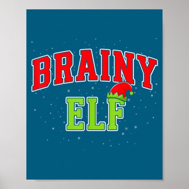 Brainy Elf Christmas Family Matching Group Xmas  Poster (Framsidan)