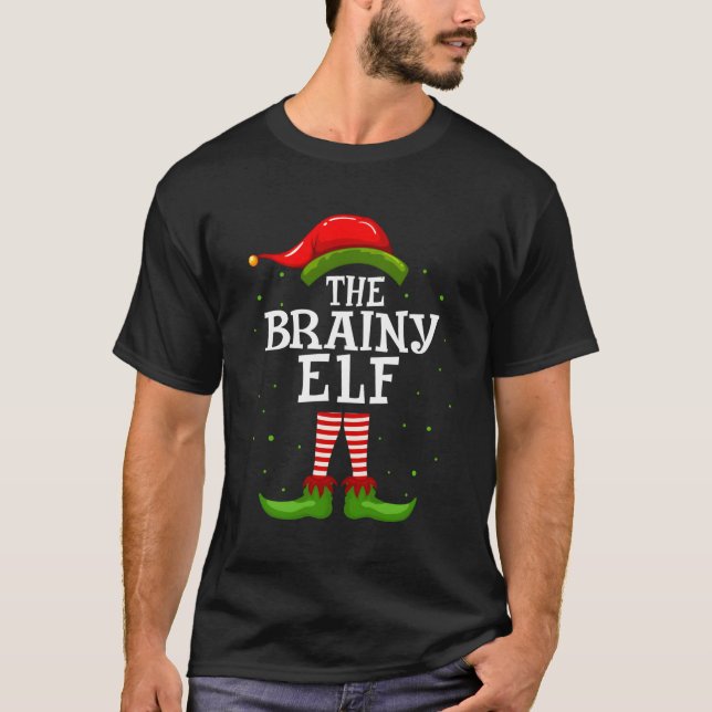 Brainy Elf-julmatchningen Family Pajama Co T Shirt (Framsida)