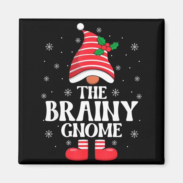 Brainy Gnome Christmas Family Matching Group Funny Magnet (Framsidan)