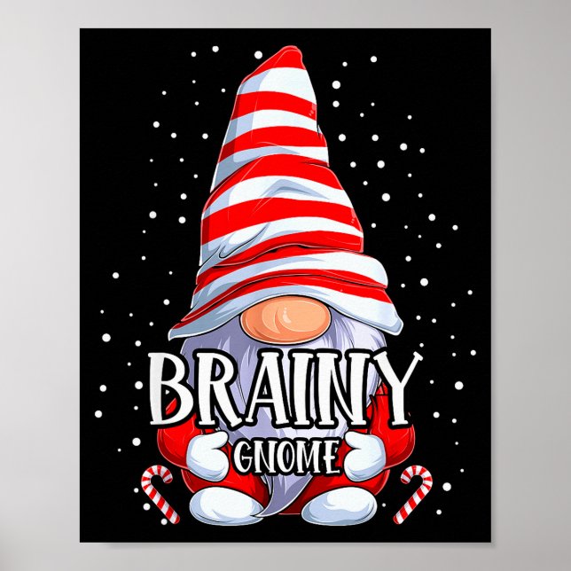 Brainy Gnome Christmas Pajamas Matching Family Gro Poster (Framsidan)