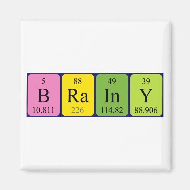 Brainy periodisk bord namn magnet (Framsidan)