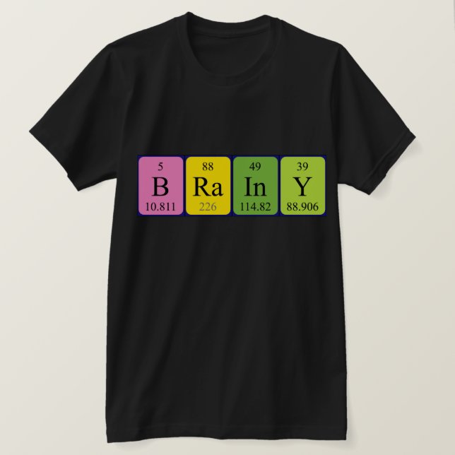 Brainy periodisk bord namn-skjorta t shirt (Design framsida)