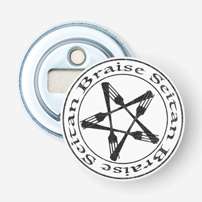 Braise Seitan Vegan Pentagram (dark version) Flasköppnare (Framsidan)