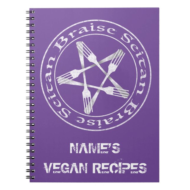 Braise Seitan Vegan Pentagram (ljusversion) Anteckningsbok (Framsidan)
