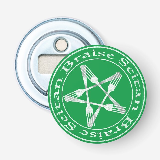 Braise Seitan Vegan Pentagram (ljusversion) Flasköppnare (Framsidan)