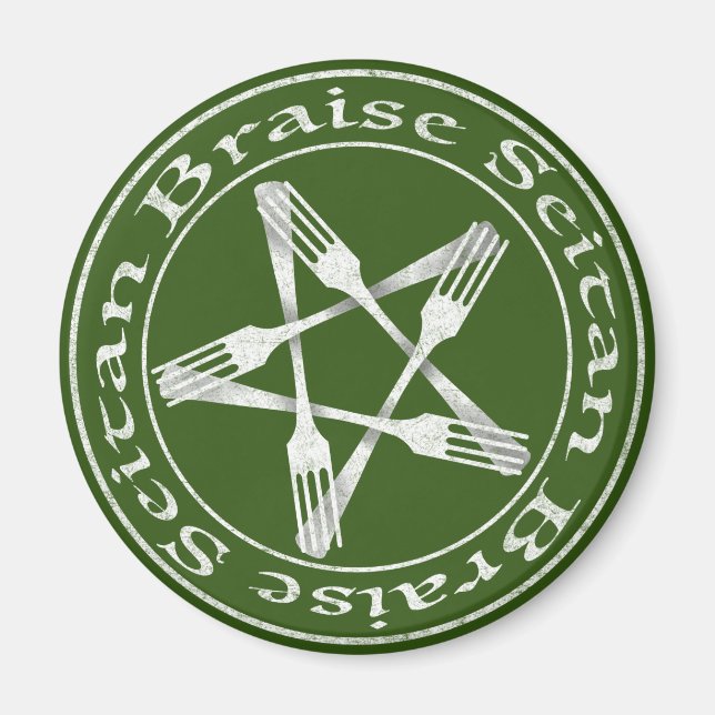 Braise Seitan Vegan Pentagram (ljusversion) Magnet (Framsidan)